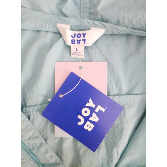 Joy Lab Women's Nylon Windbreaker Jacket with Hood and Stripe Detailing, Large. - Picture 3 of 8